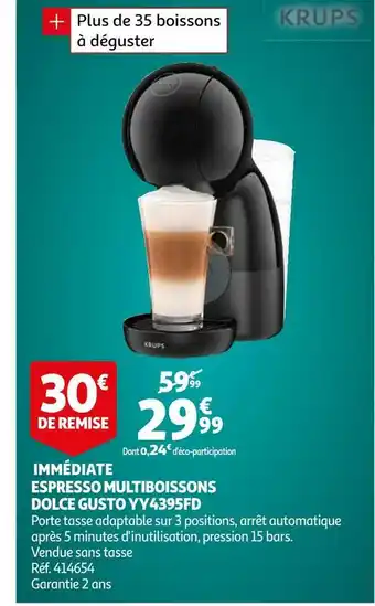 Auchan Krups espresso multiboissons dolce gusto yy4395fd offre