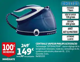 Auchan Philips centrale vapeur gc9330/20 offre