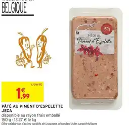 Intermarché JECA Pâté au piment d'espelette offre
