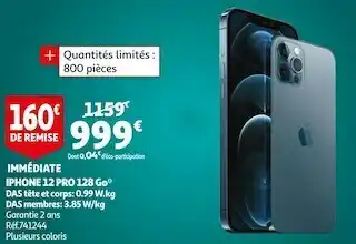 Auchan Apple iphone 12 pro 128 go offre
