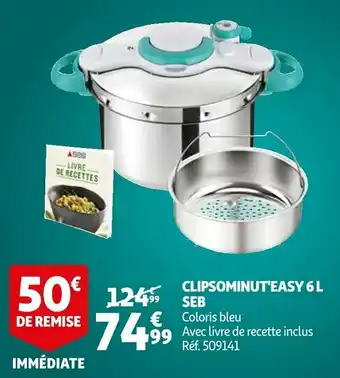Auchan Seb clipsominut'easy 6 l seb offre