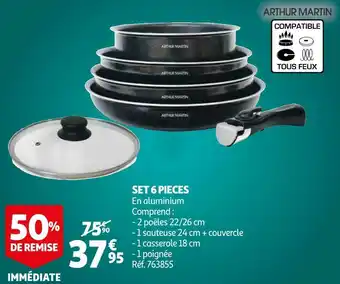 Auchan Arthur martin set 6 pieces offre