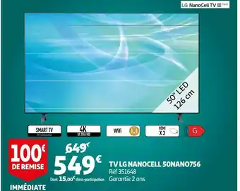 Auchan Lg tv nanocell 50nano756 offre