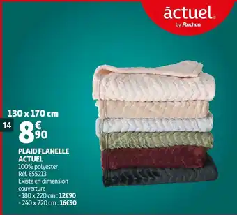 Auchan Actuel plaid flanelle offre