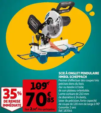 Auchan Scheppach scie à onglet pendulaire hm80l offre