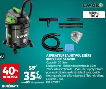 Auchan Lavor aspirateur eau et poussière rudy 1200 s offre