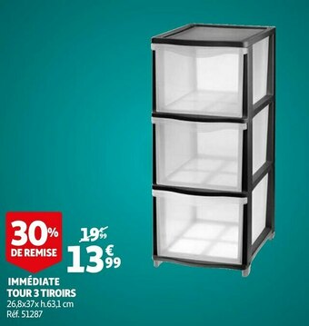 Auchan Tour 3 tiroirs offre