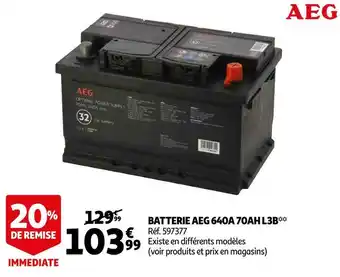 Auchan Aeg batterie aeg 640a 70ah l3b offre