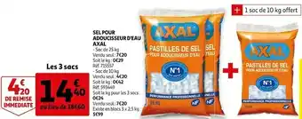 Auchan Axal sel pour adoucisseur d'eau offre