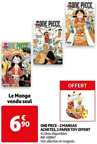 Auchan One piece - 2 mangas achetes, 1 paper toy offert offre