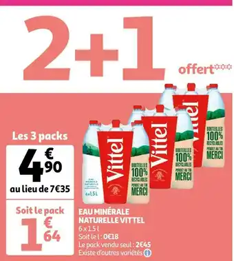 Auchan Vittel eau minérale naturelle offre
