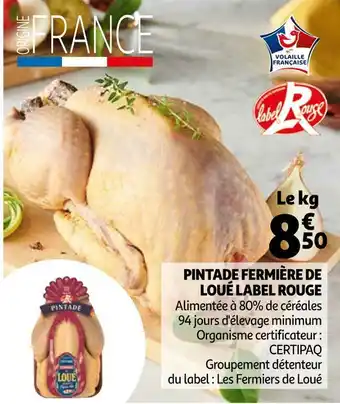 Auchan Volaille française pintade fermière de loué label rouge offre