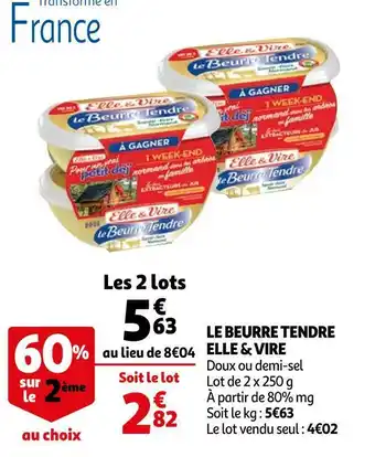 Auchan Elle et vire le beurre tendre offre