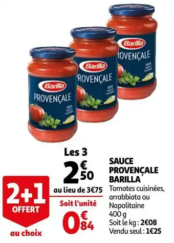 Auchan Barilla sauce provençale offre