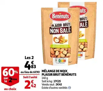 Auchan Bénénuts mélange de noix plaisir brut offre
