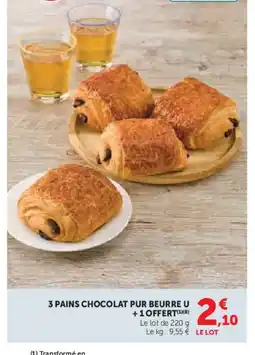 Hyper U 3 pains chocolat pur beurre u offre