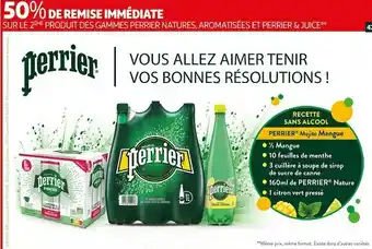 Auchan Perrier bon plan sur les gammes perrier natures, aromatisées et perrier & juice offre
