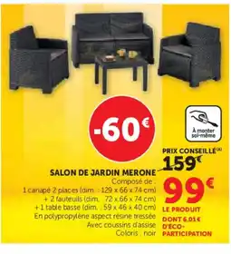 Hyper U Salon de jardin merone offre