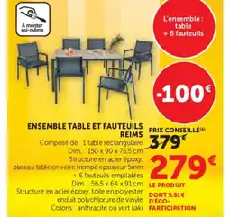 Hyper U Ensemble table et fauteuils reims offre