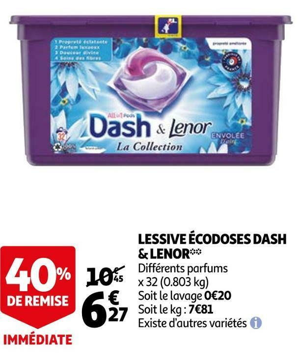 Dash Lessive Lenor – Lessive Liquide Touche de Lenor Souffle Précieux ...