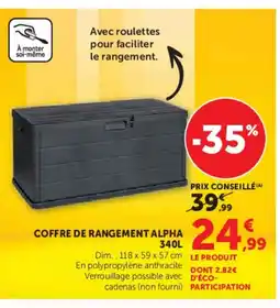 Hyper U Coffre de rangement alpha offre