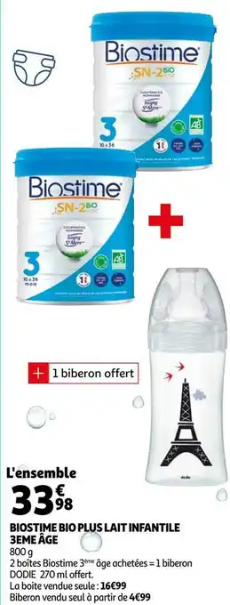 Auchan Biostime biostime bio plus lait infantile 3eme âge offre