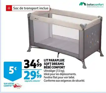 Auchan Bébé confort lit parapluie soft dreams offre