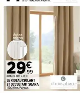 Centrakor ATMOSPHERA Le rideau isolant et occultant soana offre