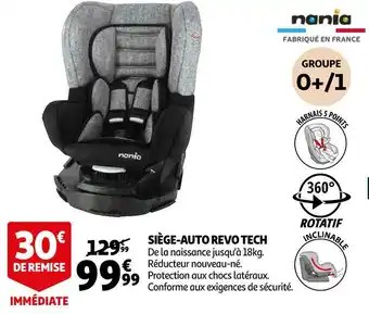 Auchan Nania siège-auto revo tech offre