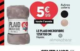Centrakor ATMOSPHERA Le plaid microfibre offre