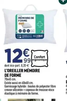 Centrakor L'oreiller mémoire de forme offre