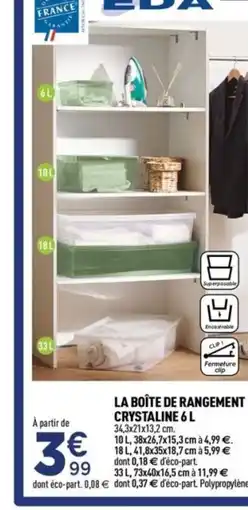 Centrakor La boîte de rangement crystaline offre