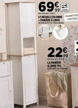 Centrakor Le meuble colonne quantités + panière à linge offre