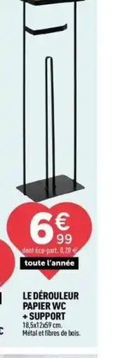 Centrakor Le dérouleur papier wc + support offre