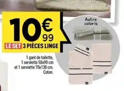 Centrakor Le set 3 pièces linge offre