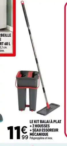 Centrakor Le kit balai à plat +2 housses + seau essoreur mécanique offre