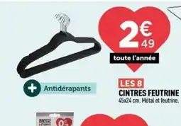 Centrakor Les cintres feutrine offre