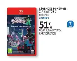 E.Leclerc LÉGENDES POKÉMON : Z-A SWITCH 2 offre