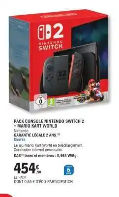 E.Leclerc Pack Console Nintendo Switch 2 + Mario Kart World offre