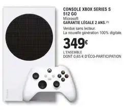 E.Leclerc CONSOLE XBOX SERIES S 512 GO offre