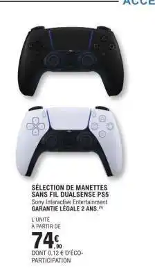 E.Leclerc SÉLECTION DE MANETTES SANS FIL DUALSENSE PS5 offre