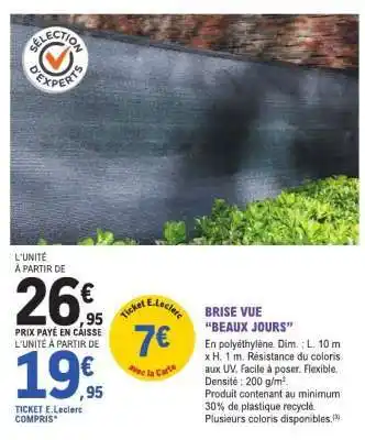 E.Leclerc Brise Vue 'Beaux Jours' offre
