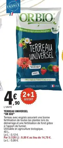 E.Leclerc TERREAU UNIVERSEL OR BIO offre