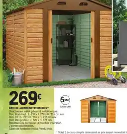 E.Leclerc ABRI DE JARDIN IMITATION BOIS offre