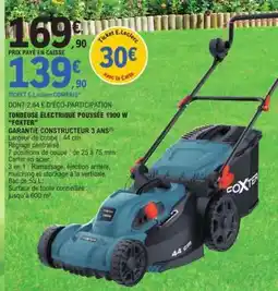 E.Leclerc Tondeuse Électrique Poussée 1900 W 'FOXTER' offre