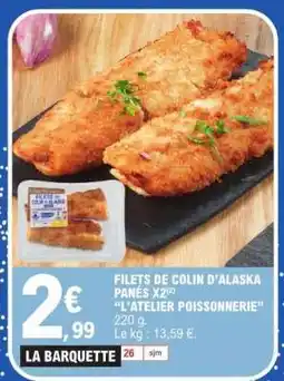 E.Leclerc FILETS DE COLIN D’ALASKA PANÉS X2 offre