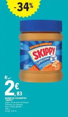 E.Leclerc BEURRE DE CACAHUÈTES SKIPPY offre