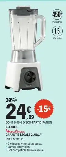E.Leclerc Blender Moulinex offre