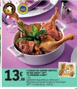E.Leclerc 4 CUISSES DE CANARD CONFITES DU SUD-OUEST offre