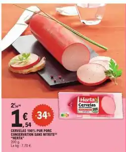E.Leclerc Cervelas 100% pur porc offre